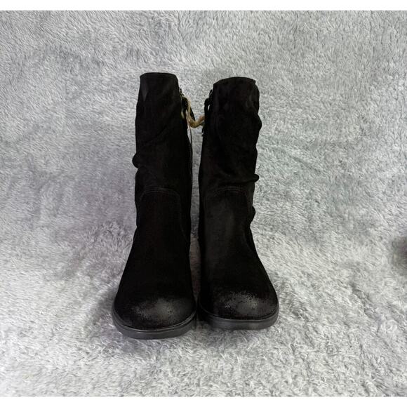 SOLD Sharnell Midcalf Boot Women's Black Booties Lace Up Black Leather Sz 11 M - Picture 7 of 10